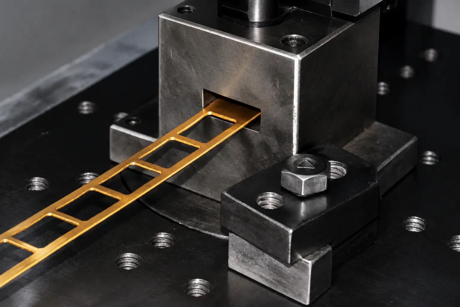 Blanks cutting close-up