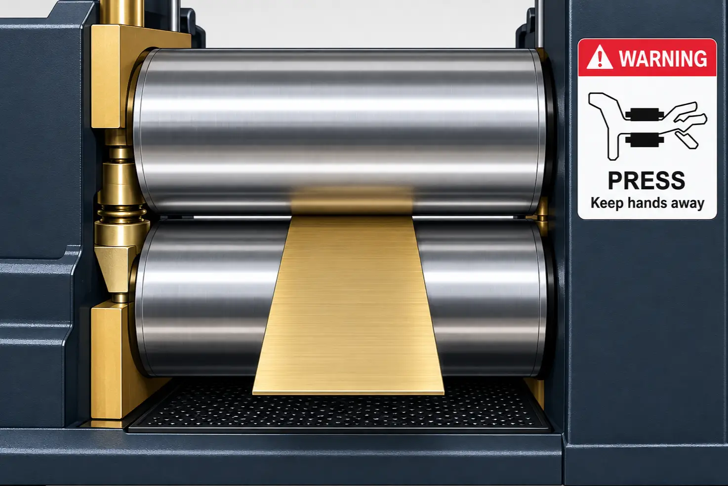 Sheet rolling close-up